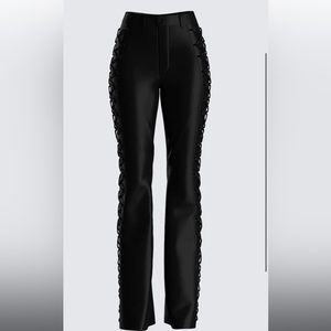 Antoinette lace up pants high waist straight leg plus size